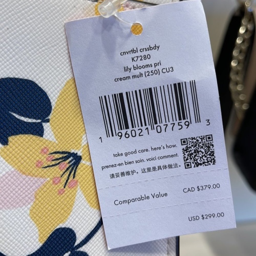 Kate Spade Carson Convertible Crossbody Lily Blooms Cream Multi - Picture 3 of 16